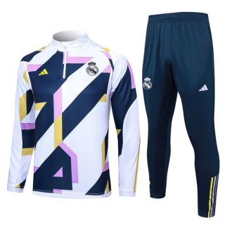 Sudadera De Training Real Madrid 2024 Blanco Azu; Sudadera De Training Real Madrid 2024 Blanco Azu;
