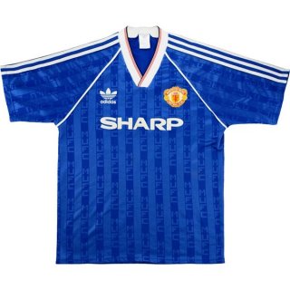 Tercera Equipación Tailandia Camiseta Manchester United Retro 1988 1990 Azul Tercera Equipación Tailandia Camiseta Manchester United Retro 1988 1990 Azul