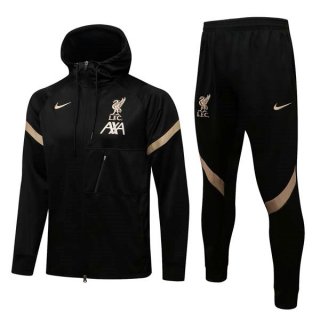 Chandal Con Capucha Liverpool 2022 Negro Oro Chandal Con Capucha Liverpool 2022 Negro Oro