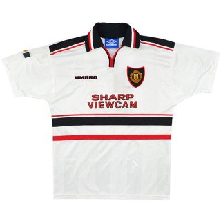 Segunda Equipación Tailandia Camiseta Manchester United Retro 1998 1999 Blanco Segunda Equipación Tailandia Camiseta Manchester United Retro 1998 1999 Blanco