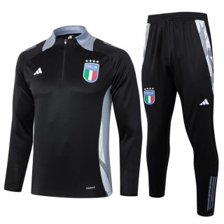 Sudadera De Training Italia 2024/2025 Negro Gris 3 Sudadera De Training Italia 2024/2025 Negro Gris 3