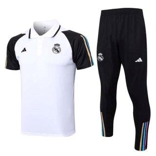 Polo Real Madrid Conjunto Completo 2023/2024 Blanco Negro Polo Real Madrid Conjunto Completo 2023/2024 Blanco Negro