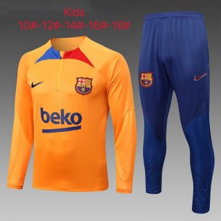 Niños Sudadera De Training Barcelona 2023 Naranja Azul Niños Sudadera De Training Barcelona 2023 Naranja Azul