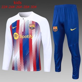 Ninos Sudadera De Training Barcelona 2024 Blanco Azul Ninos Sudadera De Training Barcelona 2024 Blanco Azul