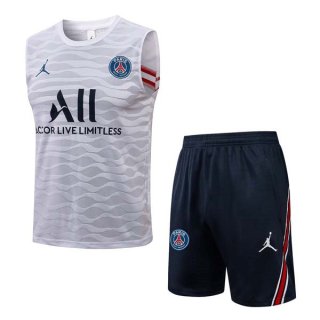 Camiseta Paris Saint Germain Sin Mangas Conjunto Completo 2022 Blanco Negro Camiseta Paris Saint Germain Sin Mangas Conjunto Completo 2022 Blanco Negro