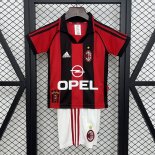 Camiseta AC Milan Primera Equipación Niño Retro 1998-1999