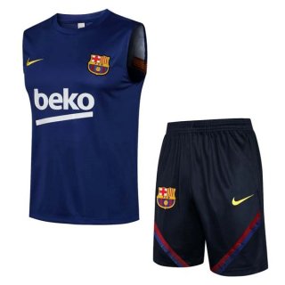 Camiseta Barcelona Sin Mangas Conjunto Completo 2022 Azul Negro Camiseta Barcelona Sin Mangas Conjunto Completo 2022 Azul Negro