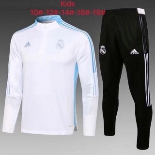 Niños Chandal Real Madrid 2022 Blanco Negro Niños Chandal Real Madrid 2022 Blanco Negro