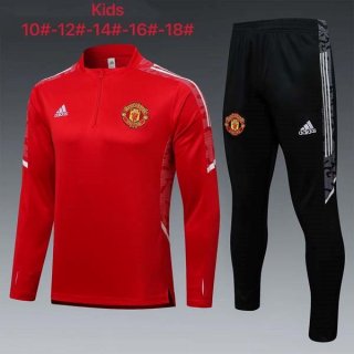Niño Sudadera De Training Manchester United 2022 Rojo Negro Niño Sudadera De Training Manchester United 2022 Rojo Negro