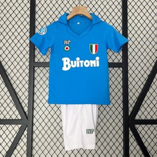 Camiseta Napoli Primera Equipación Retro Niño 1987 1988 Camiseta Napoli Primera Equipación Retro Niño 1987 1988