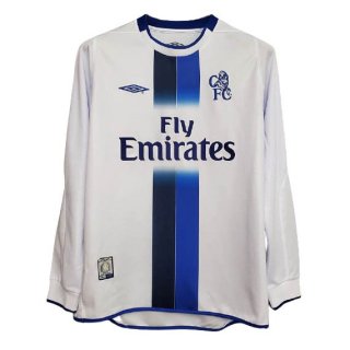 Segunda Equipación Tailandia Camiseta Chelsea ML Retro 2003 2005 Blanco Segunda Equipación Tailandia Camiseta Chelsea ML Retro 2003 2005 Blanco