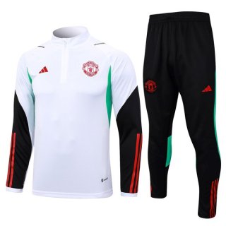 Sudadera De Training Manchester United 2024 Blanco Rojo Sudadera De Training Manchester United 2024 Blanco Rojo
