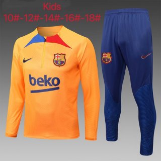 Niños Sudadera De Training Barcelona 2023 Naranja Azul 2 Niños Sudadera De Training Barcelona 2023 Naranja Azul 2