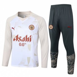 Sudadera De Training Manchester City 2024/2025 Blanco Amarillo Sudadera De Training Manchester City 2024/2025 Blanco Amarillo