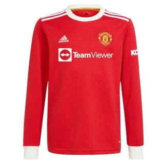Primera Equipación Tailandia Camiseta Manchester United ML 2021/2022 Rojo Primera Equipación Tailandia Camiseta Manchester United ML 2021/2022 Rojo