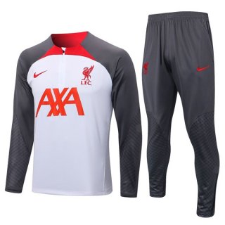 Sudadera De Training Liverpool 2022/2023 Blanco Gris Sudadera De Training Liverpool 2022/2023 Blanco Gris