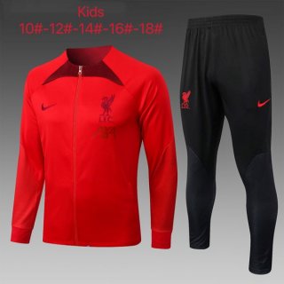 Niños Chandal Liverpool 2023 Rojo Negro Niños Chandal Liverpool 2023 Rojo Negro
