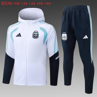 Ninos Chandal Con Capucha Argentina 2026/2027 Blanco 3