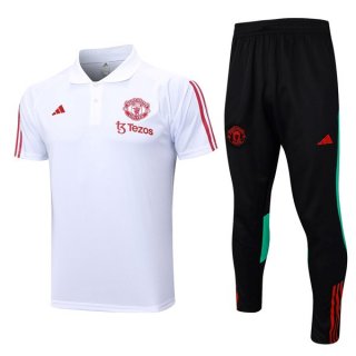 Polo Manchester United Conjunto Completo 2024 Blanco 2 Polo Manchester United Conjunto Completo 2024 Blanco 2