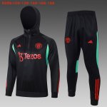 Ninos Chandal Con Capucha Manchester United 2024/2025 Negro Rojo Ninos Chandal Con Capucha Manchester United 2024/2025 Negro Rojo