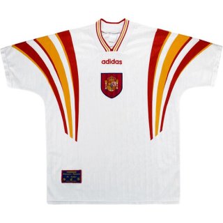 Tercera Equipación Tailandia Camiseta España Retro 1996 Blanco Tercera Equipación Tailandia Camiseta España Retro 1996 Blanco