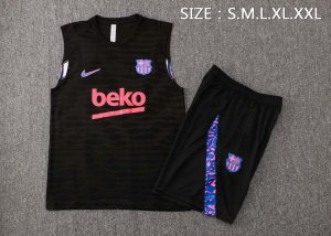 Camiseta Barcelona Sin Mangas Conjunto Completo 2022 Negro