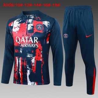 Niños Sudadera De Training PSG 2024/2025 Azul Rojo 3 Niños Sudadera De Training PSG 2024/2025 Azul Rojo 3
