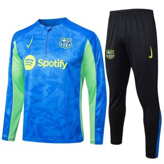 Sudadera De Training Barcelona 2024/2025 Azul Verde Sudadera De Training Barcelona 2024/2025 Azul Verde