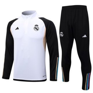 Sudadera De Training Real Madrid 2024 Blanco Negro Sudadera De Training Real Madrid 2024 Blanco Negro