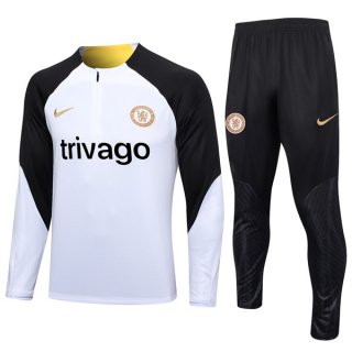 Sudadera De Training Chelsea 2024 Blanco Negro 2 Sudadera De Training Chelsea 2024 Blanco Negro 2