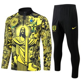 Sudadera De Training Brasil 2024/2025 Amarillo Negro Sudadera De Training Brasil 2024/2025 Amarillo Negro
