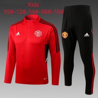 Niños Sudadera De Training Manchester United 2023 Rojo Negro Niños Sudadera De Training Manchester United 2023 Rojo Negro