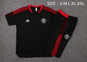 Camiseta Entrenamiento Manchester United Conjunto Completo 2022 Negro Rojo
