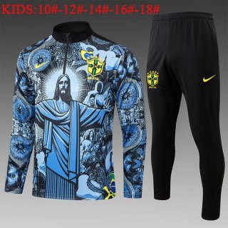 Ninos Sudadera De Training Brasil 2024/2025 Azul Ninos Sudadera De Training Brasil 2024/2025 Azul