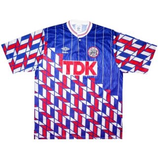 Segunda Equipación Tailandia Camiseta Ajax Retro 1990 1991 Azul Segunda Equipación Tailandia Camiseta Ajax Retro 1990 1991 Azul