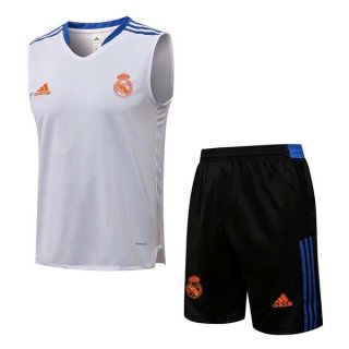 Camiseta Real Madrid Sin Mangas Conjunto Completo 2022 Blanco Negro Camiseta Real Madrid Sin Mangas Conjunto Completo 2022 Blanco Negro