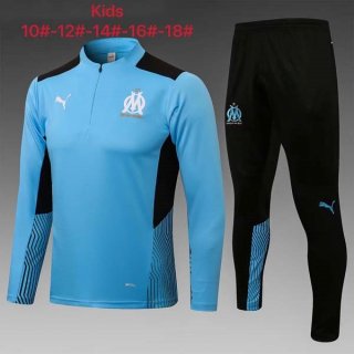 Niño Sudadera De Training Marsella 2022 Azul Negro Niño Sudadera De Training Marsella 2022 Azul Negro