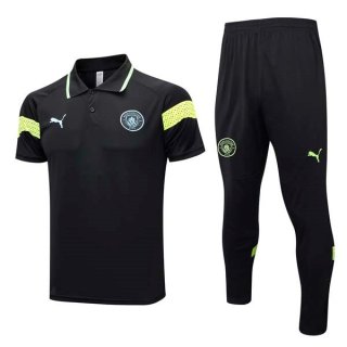 Polo Manchester City Conjunto Completo 2023/2024 Negro 2 Polo Manchester City Conjunto Completo 2023/2024 Negro 2