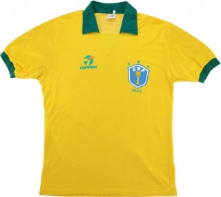 Primera Equipación Tailandia Camiseta Brasil Topper Retro 1988 Amarillo Primera Equipación Tailandia Camiseta Brasil Topper Retro 1988 Amarillo