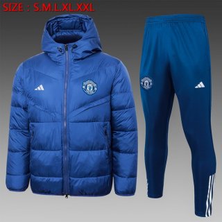 Abrigo Plumón Manchester United Conjunto Completo 2024/2025 Azul Abrigo Plumón Manchester United Conjunto Completo 2024/2025 Azul