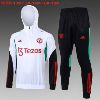 Ninos Sudadera Con Capucha Manchester United 2024 Blanco 2 Ninos Sudadera Con Capucha Manchester United 2024 Blanco 2