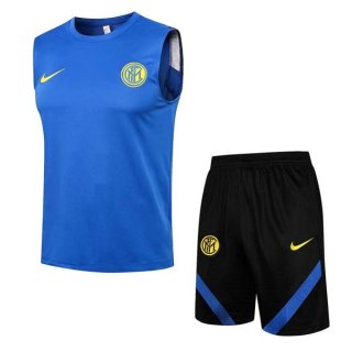 Camiseta Inter Milan Sin Mangas Conjunto Completo 2022 Azul Camiseta Inter Milan Sin Mangas Conjunto Completo 2022 Azul