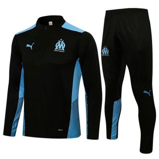 Sudadera De Training Marsella 2022 Negro Azul Sudadera De Training Marsella 2022 Negro Azul