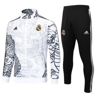 Chandal Real Madrid 2024/2025 Blanco Negro 3 Chandal Real Madrid 2024/2025 Blanco Negro 3