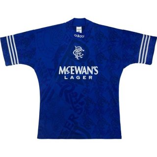 Primera Equipación Tailandia Camiseta Rangers Retro 1994 1996 Azul Primera Equipación Tailandia Camiseta Rangers Retro 1994 1996 Azul