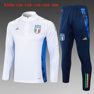 Niños Sudadera De Training Italia 2024/2025 Blanco Azul 3 Niños Sudadera De Training Italia 2024/2025 Blanco Azul 3