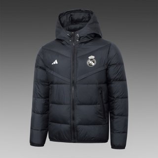 Abrigo Plumón Real Madrid 2024/2025 Negro Abrigo Plumón Real Madrid 2024/2025 Negro