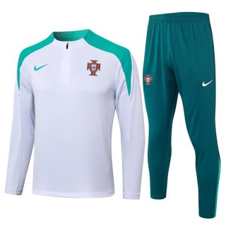 Sudadera De Training Portugal 2024/2025 Blanco Verde Sudadera De Training Portugal 2024/2025 Blanco Verde