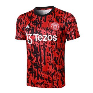 Camiseta Entrenamiento Manchester United 2024 Rojo Negro Camiseta Entrenamiento Manchester United 2024 Rojo Negro