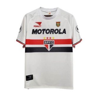 Primera Equipación Tailandia Camiseta São Paulo Retro 1999 2000 Blanco Primera Equipación Tailandia Camiseta São Paulo Retro 1999 2000 Blanco